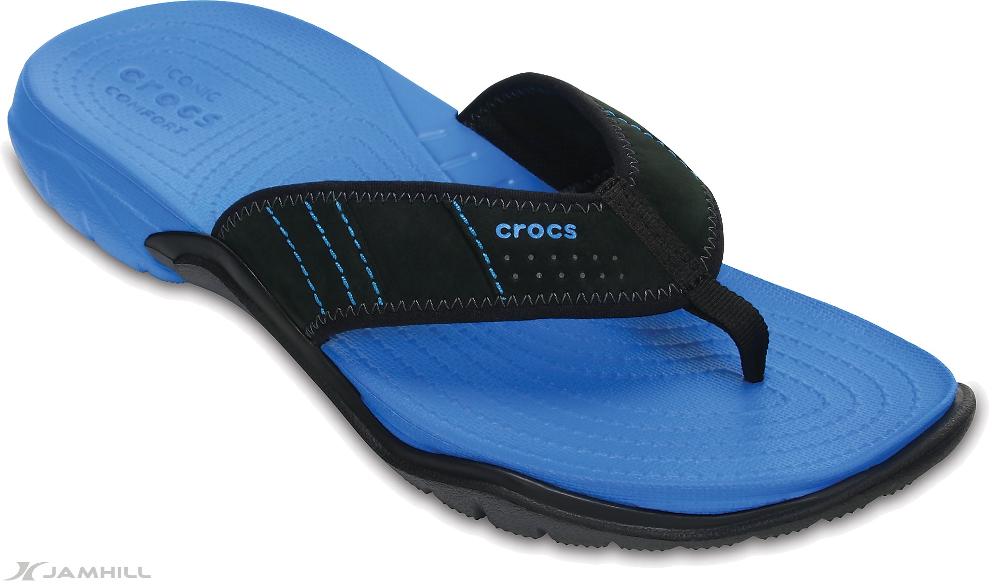Crocs Swiftwater Flip Mens flip flops with suede straps and soft sole | eBay